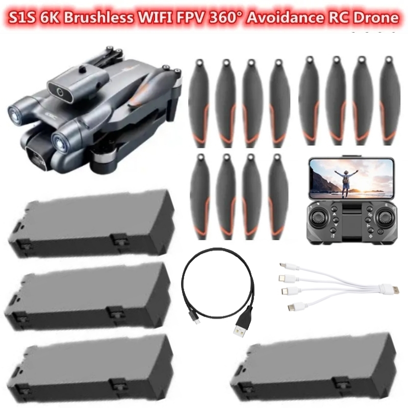 Drone Rc S1S - S1S 6K Brushless WIFI FPV 360°