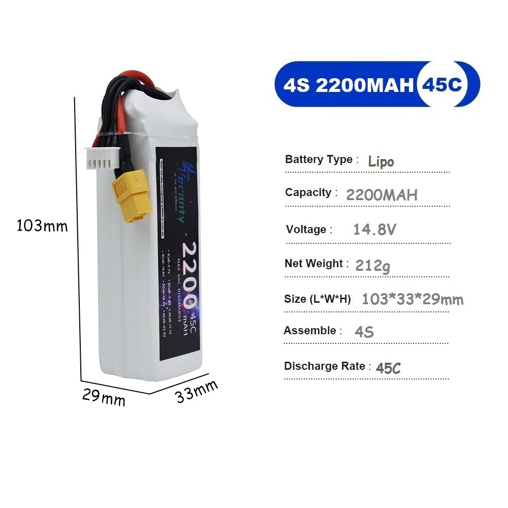 4S LiPo Battery 14.8V 1500mah  - Drone Rc Race review and price