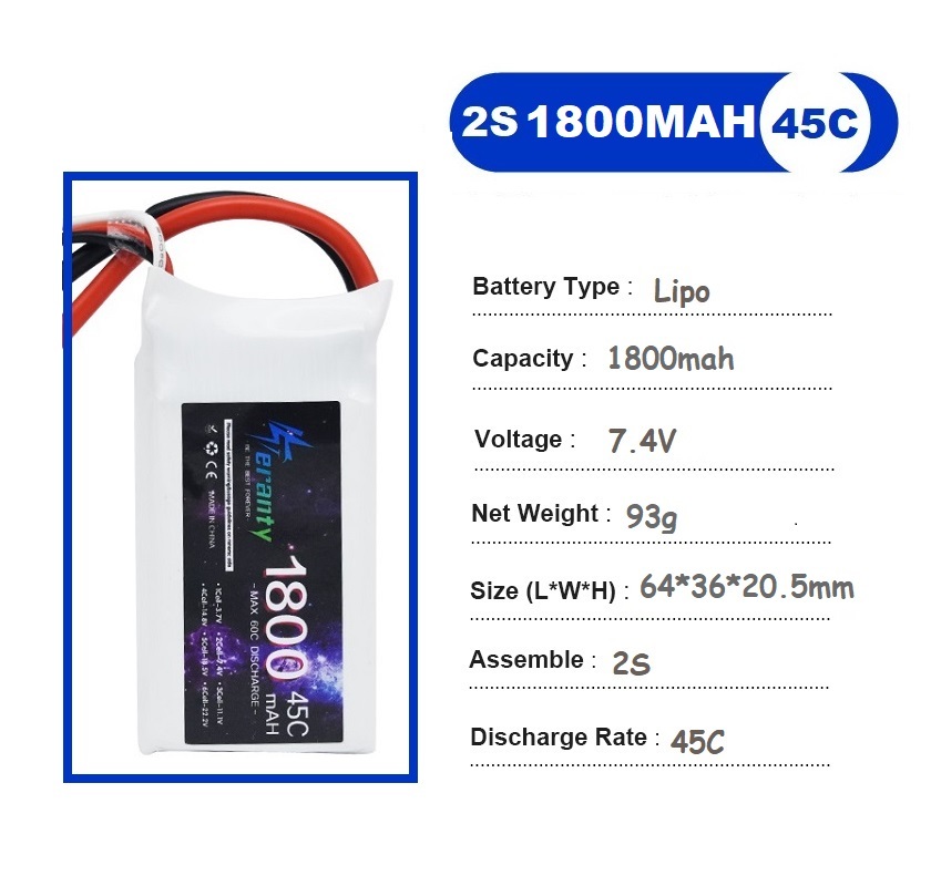 2PCS 7.4V Lipo 2S Battery 1500 - Drone Rc Race review and price